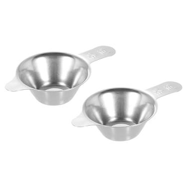 Imagem de 2 peças de filtro infusor de chá com alça, malha polida, mais íngreme, coador de chá de aço inoxidável para chá de folhas soltas, tamanho pequeno