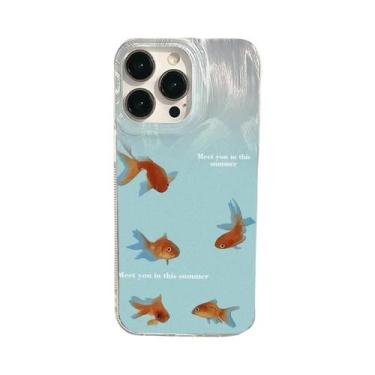 Imagem de Capa De Telefone De Plástico Duro Luxuosa Pintada Com Peixe Para iPhon