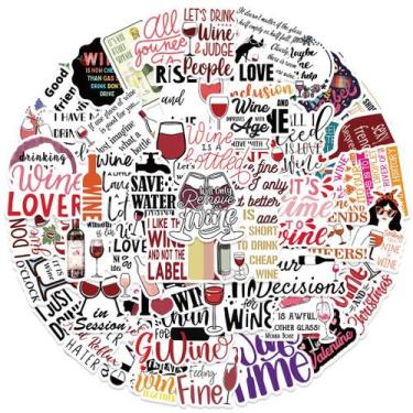 Imagem de Pacote de adesivos Wine Quotes Anime, 50 unidades de desenho animado d