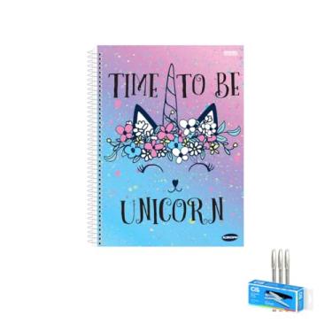 Imagem de Kit Caderno Feminino Capa Dura 96 Folhas KBOM + Caneta Trigel Branca 0.8mm + Grampeador Alicate S-150