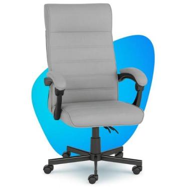 Imagem de Cadeira de Escritório Presidente Moob Vegas Cinza Reclinável 180 Girat