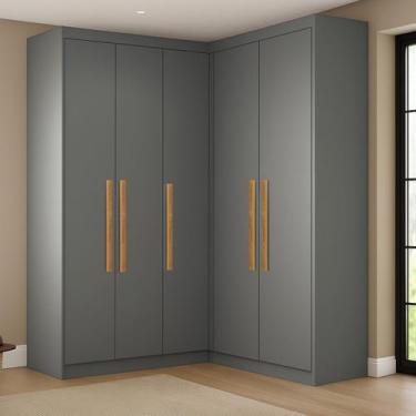 Imagem de Guarda-roupa Modulação de Canto com Puxadores Mdf Paris - Maxel