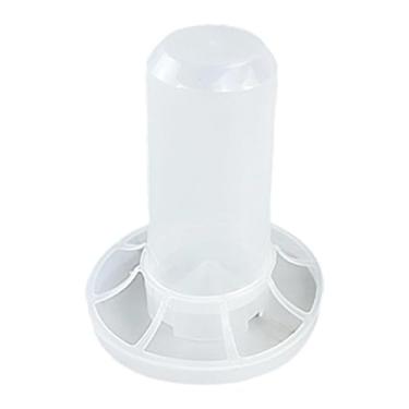Imagem de IEUDNS Alimentador automático para galinhas, dispensador de ração para aves com aberturas, balde alimentador para perus, para 350ml de água