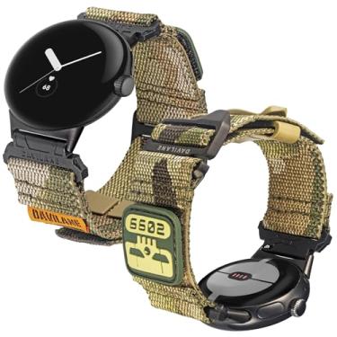 Imagem de DAVILANE Pulseira de relógio de nylon tática militar para Google Pixel Watch – Pulseira de troca rápida com adesivos intercambiáveis e gancho G para Pixel/Pixel 2 / Pixel 3 de 41 mm / Pixel 3 de 45 mm