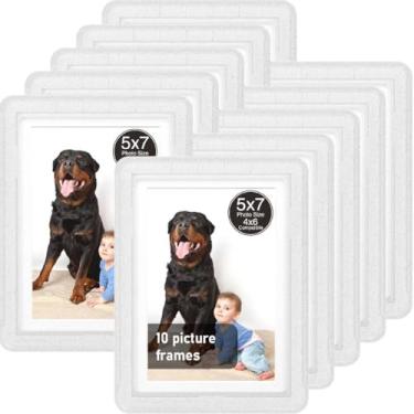 Imagem de vilkok Porta-retrato com tapete de 12 x 18 cm, instalação em 5 segundos sem ferramentas, molduras de design de segurança sem metal, molduras leves vêm em 8 cores para decoração de casa, casamento e