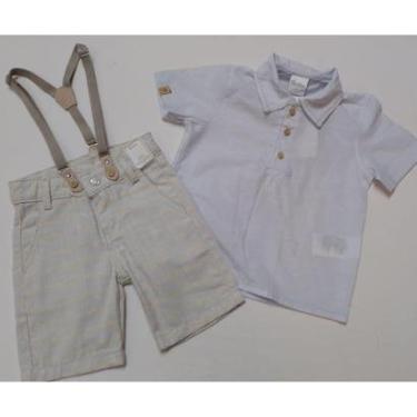 Imagem de Conjunto Menino Camisa + Bermuda + Suspensório Paraiso 15568-Masculino