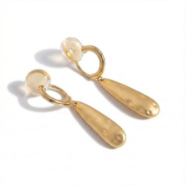 Imagem de Brincos de pressão de ouro – Joia elegante, confortável, não perfurada para mulheres