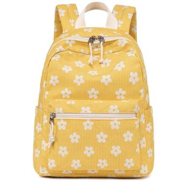 Imagem de Mochila Bluboon Mini para meninas, criança, veludo cotelê floral