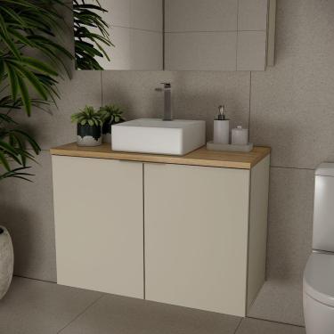 Imagem de Gabinete Nature 90cm Estilare GAB4032 Nude-carvalho