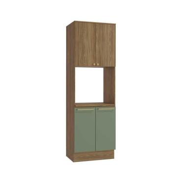 Imagem de Paneleiro De Cozinha Botanic M630 4 Portas 70cm Nogueira/verde Oliva - Kappesberg