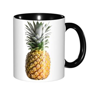 Imagem de Zeraoke Canecas de café criativas com estampa de abacaxi, personalizadas, presente para família, tamanho de 325 ml, unissex