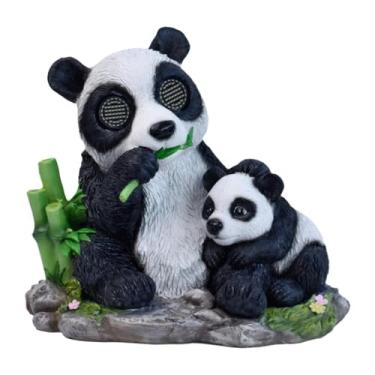 Imagem de RNXRZANK Estátua de Panda para Jardim Movida a Energia Solar, Escultura em Resina, Figura Realista de Animal com Olhos Que Se Movem para O Quintal.