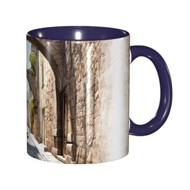 Imagem de Zeraoke Canecas de café criativas com impressão de rua italiana, personalizadas, presente para família, tamanho de 325 ml, unissex