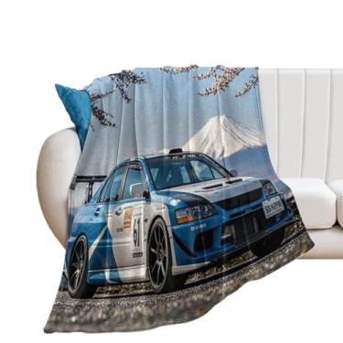 Imagem de HouLaiZhe Cobertor super macio de flanela JDM Lanser Mount Fuji, flores de cerejeira, cobertores refrescantes leves para sofá-cama, cadeira, sofá, carro, viagens ao ar livre, leve, quente, 127 x 152