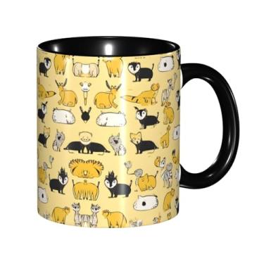 Imagem de Zeraoke Hairy Ferret Print Canecas de café criativas, personalizadas, presente para família, tamanho de 325 ml, unissex