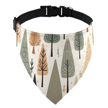 Imagem de Wassud Bandanas de árvore de desenho animado de Natal para cães, bandana reversível, triangular, acessórios de decoração para cães, gatos, meninos