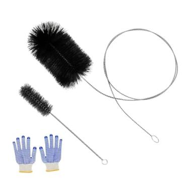 Imagem de predolo 2 escovas de limpeza de chaminé com cerdas de nylon/aço inoxidável de 40 mm e 170 mm, escova flexível para limpeza de chaminés e tubos de ventilação