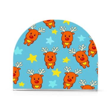 Imagem de Qilmy Porta-guardanapos de acrílico de rena de Natal, porta-guardanapos para mesas cozinha restaurante decoração de casa, suporte decorativo moderno para guardanapos de coquetel de papel de jantar 25