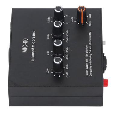 Imagem de Hyuduo Amplificador de Microfone Profissional Com Potência de 48 V, Amplificador de Potência de Som de Liga de Alumínio para Gravação de karaokê de Performance Ao Vivo Em Estúdio, Ajuste de Graves