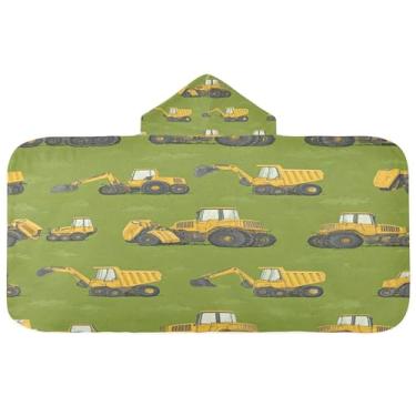 Imagem de Burbuja Toalha de banho com capuz de caminhão para crianças, toalha de praia de pelúcia absorvente macia para meninas e meninos 3-10 anos, 61 x 127 cm