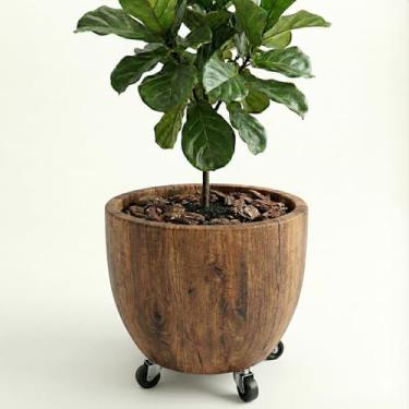 Imagem de Genérico, Cimento, Vaso Redondo, Cinza, 15 x 12 x 11 cm, Acabamento Liso/Simples, Vaso de Chão, Decorativo para Plantas