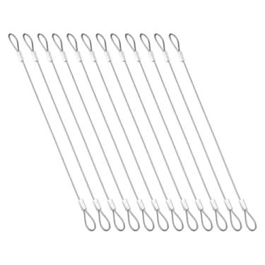 Imagem de PATIKIL 12 cabos de segurança de 19,8 cm, cabo de segurança antirroubo de aço inoxidável de diâmetro de 3/64" (1,5 mm) de diâmetro do núcleo, cabo de segurança antifurto para uso externo com laços