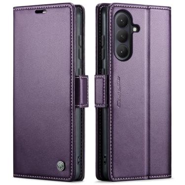 Imagem de owlhold Capa carteira para Samsung Galaxy S26, capa magnética flip, bloqueio RFID, 3 porta-cartões, suporte, couro PU moderno, capa de telefone TPU à prova de choque para Samsung Galaxy S26 6,2