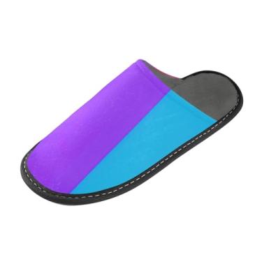 Imagem de Pantufas femininas felpudas com vista superior bandeira andrógina orgulho não antiderrapante espuma viscoelástica sapatos de quarto tamanho 4-5, Vista superior bandeira Androgyne Pride No, 4-5 Wide