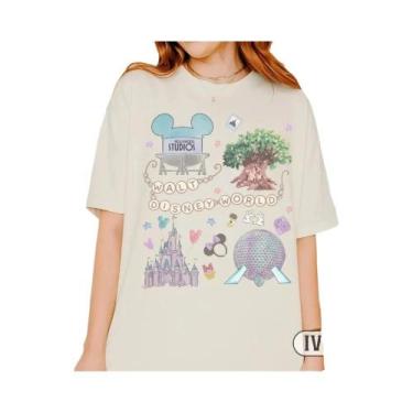 Imagem de Camiseta Disney World Animal Kingdom Epcot Fantasyland Coquette Walt D