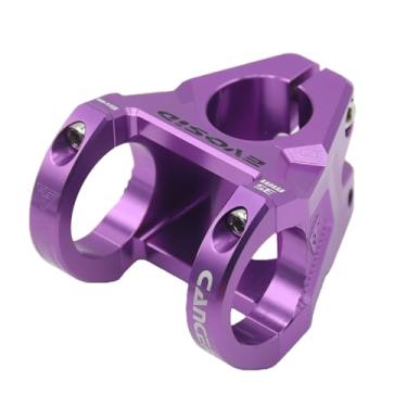 Imagem de EVOSID Haste curta de liga de alumínio CNC ultraleve de 31,8/35 mm para MTB, Downhill, cascalho (roxo, 31,8 mm)