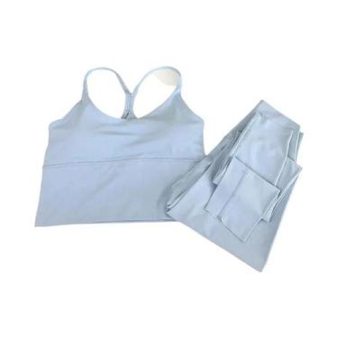 Imagem de Conjunto De Yoga Sexy Feminino Com Costas Cruzadas 2 Peças Roupas De F