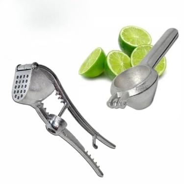 Imagem de Espremedor de Limão e Alho 5 em 1 Inox Multifuncional - Abre Garrafa, Descasca Azeitonas e Nozes, Utensílio de Cozinha Prático para Preparo de Refeições e Sucos (Kit Completo)