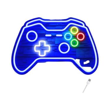 Imagem de Letreiro LED Neon Gamer Com Controle De Jogo, Luz Noturna Para Decoraç