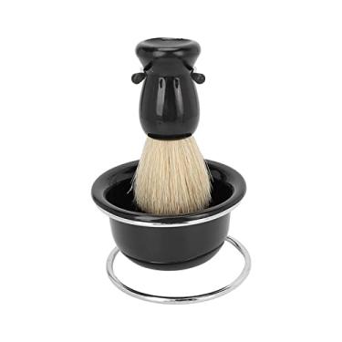 Imagem de Cryfokt Conjunto de Escova de Barbear Cabelo Macio Cuidados Faciais Suaves para Homens Kit de Preparação de Barba que Economiza Espaço, Presente do Dia Dos Pais