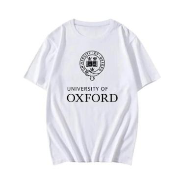 Imagem de Camiseta Unissex Estampada Da Universidade De Oxford, Verão, Manga Cur
