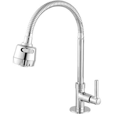 Imagem de Torneira Gourmet CJL Home Luxo para Cozinha em Inox e ABS 1 4 de Volta