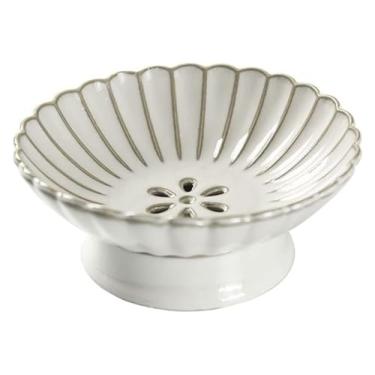 Imagem de WYNSJDBB Tigelas de frutas para bancada, cesta de frutas e legumes, tigela drenável, prato de frutas de cerâmica, prato de lanche de pés altos, prato de frutas, cestas domésticas