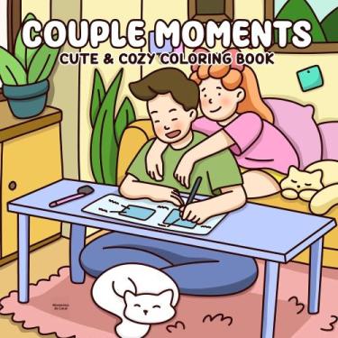 Imagem de Livro De Colorir Para Casais E Amigos: Desenhos Simples Para Alívio Do
