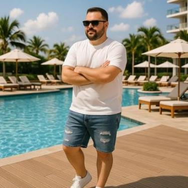 Imagem de Bermuda JEANS MASCULINA RASGADA Plus Size Grande Tamanho 44 46 48 Reforçada 1102-Masculino
