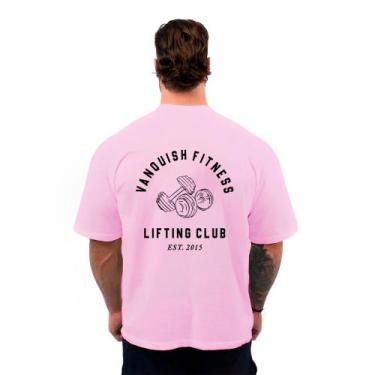 Imagem de Camiseta Oversized Masculina Streetwear Maromba Vanquish, Rosa, M