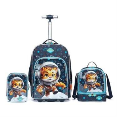 Imagem de Kit Mochila Yupe Infantil Rodinha Masculina Astronauta Escolar Lancheira Térmica-Masculino