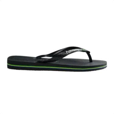 Imagem de Chinelo Masculino Dedo Havaianas Brasil Logo Preto, Preto, 45/46