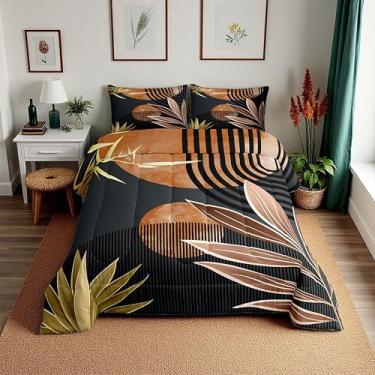 Imagem de Erosebridal Conjunto de edredom boêmio de meados do século King moderno, minimalista, simples, geométrico, estético, geométrico, geométrico, arte geométrica, arte geométrica, inserção, decoração de