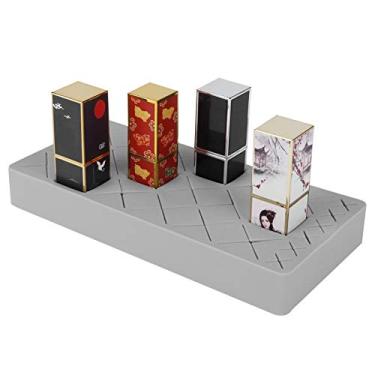 Imagem de Estink 24 Espaços Porta-Batom de Silicone 9 X 19cm Organizador de Batom Com Design Removível, para Pincéis de Maquiagem, Esmaltes e Delineador (Cinza)