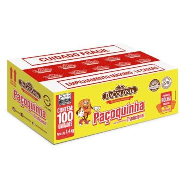Imagem de DaColônia Paçoquinha Rolha Tradicional CX 100 UND SEM GLÚTEN