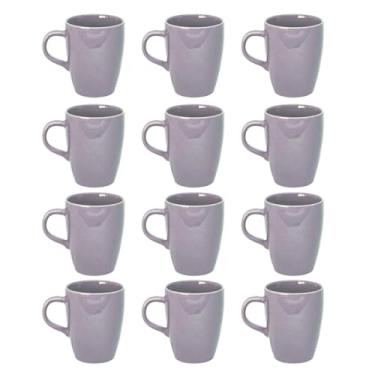 Imagem de Kit de 12 Canecas de Porcelana Premium – 230ml Resistentes Elegantes, Ideal para Café, Chá, Chocolate e Casa (Uva)