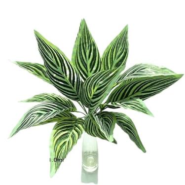 Imagem de Buquê de plantas verdes de plástico simulação casamento grama parede arranjos florais acessórios casa mesa decoração falsa (verde)