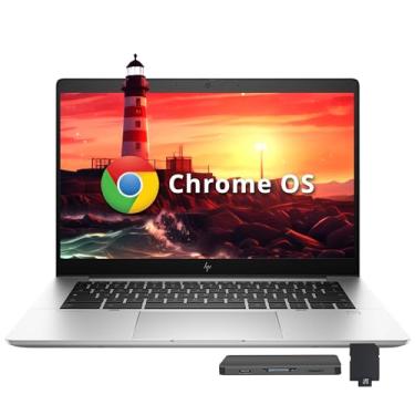 Imagem de HP Laptop Chromebook antirreflexo Elite c640 35.6 cm FHD IPS, Intel i5-1245U, 8 GB LPDDR4X, 224 GB de armazenamento (64 GB eMMC + estação de ancoragem de 160 GB), gráficos Iris Xe, câmera de 5 MP