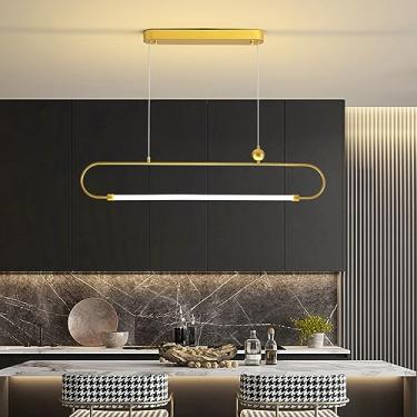 Imagem de Luminária pendente LED moderna para sala de jantar, com intensidade ajustável e controle remoto. Ideal para mesa de jantar, cozinha, escritório ou mesa de centro. Luminária pendente para mes