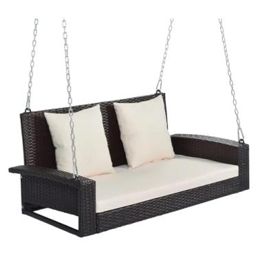 Imagem de Garden Suitable for Deck Outdoor Garden Backyard Swing Chair Hanging Porch Swing Garden Furniture Seat